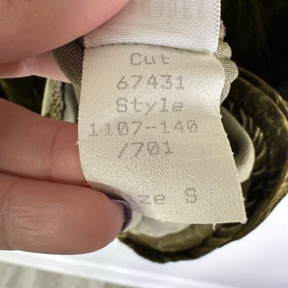 Free People X CP Shades Green Velvet Bridget Long Sleeve Mini Dress Size Small - Picture 5 of 9